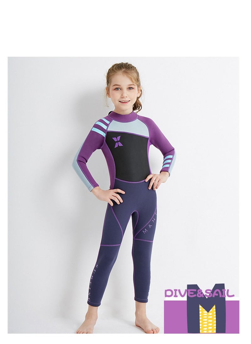 DIVE & SAIL Children's Wetsuit 2.5mm One-piece Thickened Warm Swimsuit Long-sleeved Cold Swimsuit  - Image 1