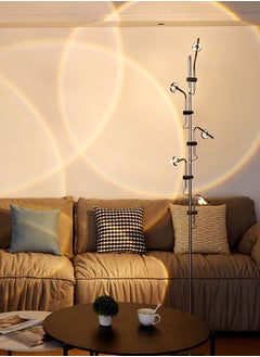 شاربدو مصباح أرضي LED متعدد الاستخدامات من Nordic مكون من 5 مصابيح زجاجية مرنة ومصابيح قراءة لديكور المنزل لغرفة المعيشة وغرفة النوم والمكتب أسود 40x20x158 سنتيمتر  - Image 1