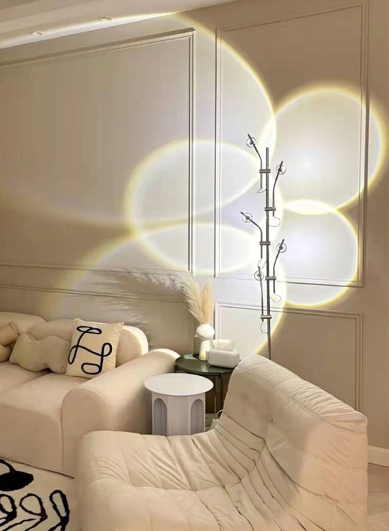 شاربدو مصباح أرضي LED متعدد الاستخدامات من Nordic مكون من 5 مصابيح زجاجية مرنة ومصابيح قراءة لديكور المنزل لغرفة المعيشة وغرفة النوم والمكتب أسود 40x20x158 سنتيمتر - Image 4