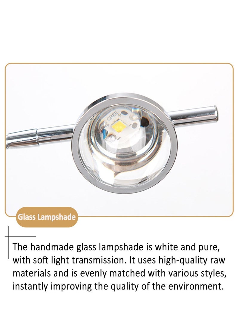 شاربدو مصباح أرضي LED متعدد الاستخدامات من Nordic مكون من 5 مصابيح زجاجية مرنة ومصابيح قراءة لديكور المنزل لغرفة المعيشة وغرفة النوم والمكتب أسود 40x20x158 سنتيمتر - Image 5