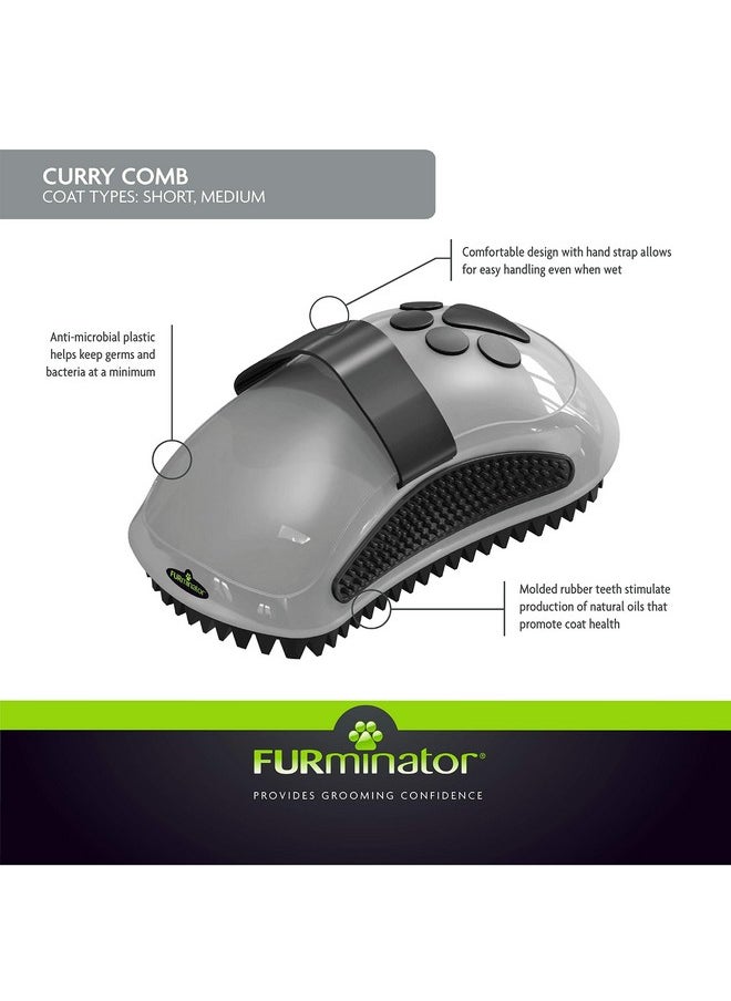 FURminator - FURminator Curry Comb, Dog Comb with Rubber Teeth for Short and Medium Coats - Image 1