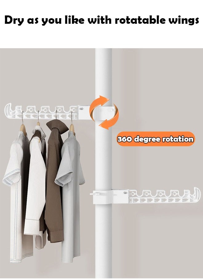 ZCM-HAPPY - Punch-Free Retractable 6-Tier Adjustable Clothes Rack Floor to Ceiling TensionOrganizer for Clothes Scarves Hats and Handbags Scalable 1.1 to 3.1 M - Image 1