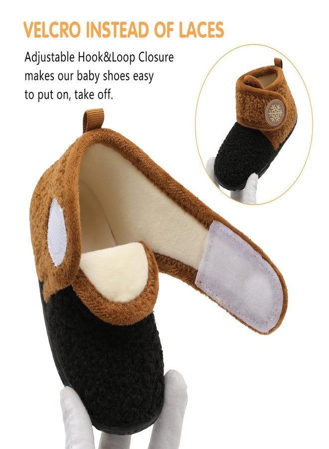 FEETCITY Baby Booties Non-Slip Sole for Boys Girls Infant Slippers Toddler Winter ShoesWarm Fleece Cozy Socks Shoes 6-12Months - Image 3