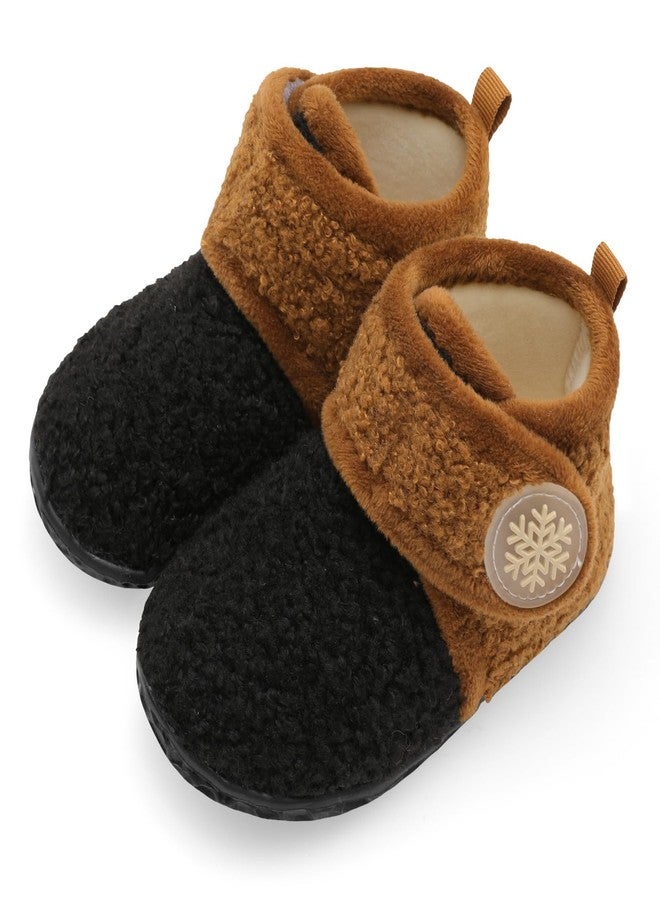 FEETCITY Baby Booties Non-Slip Sole for Boys Girls Infant Slippers Toddler Winter ShoesWarm Fleece Cozy Socks Shoes 6-12Months - Image 1