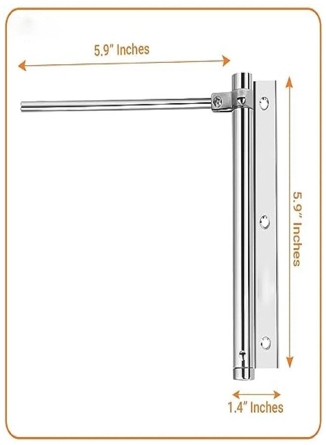 Delzon Mounted Automatic Door Closer, Spring Loaded Door Closer, Gate Doors Self-Closing Hinge with Screws for Home, Office, Hotel Door - Steel - Image 3