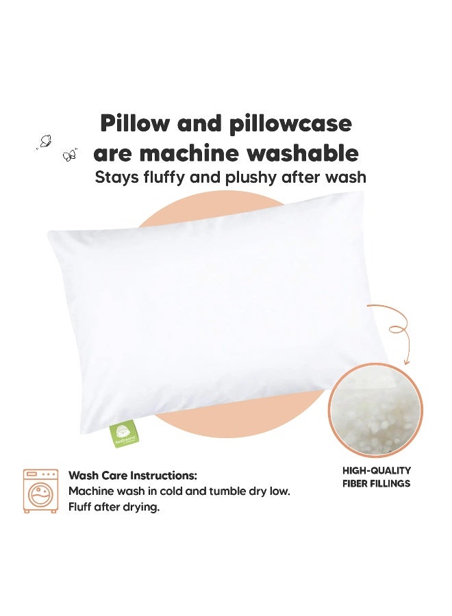 KeaBabies Toddler Pillow with Pillowcase, Kids Travel Bed Pillow, Happy Dino - Image 3