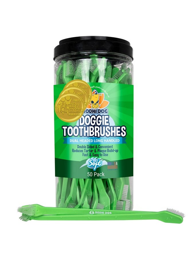 Bodhi Dog - DualHeaded Long Dog & Cat Toothbrush | Puppy Toothbrush With Soft Bristles For Pet Dental Care | Easy Teeth Cleaning Dog Toothbrush, 50 Count - Image 1