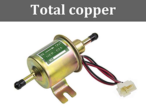 HiQltyla Universal 24V Low Pressure Heavy Duty Gas Diesel Inline Electric Fuel Pump HEP-02A (3-8 PSI) for Motorcycle Carburetor Lawn Mower - Image 2