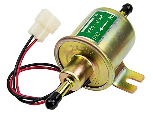 HiQltyla Universal 24V Low Pressure Heavy Duty Gas Diesel Inline Electric Fuel Pump HEP-02A (3-8 PSI) for Motorcycle Carburetor Lawn Mower - Image 1