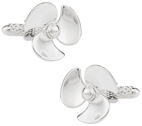 Cuff-Daddy Propeller Silver Cufflinks with Presentation Box - Image 1