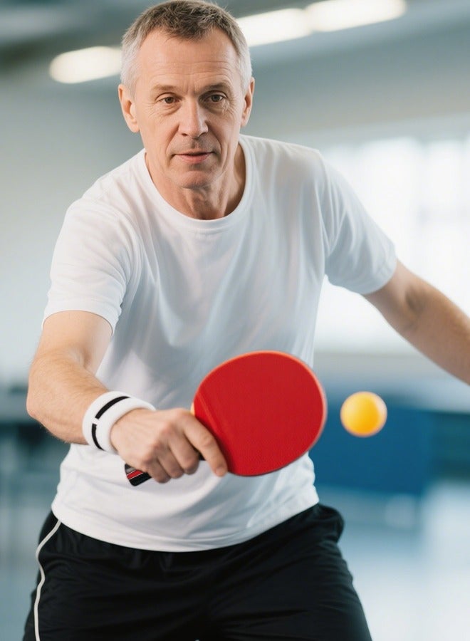 دنزوز خفافيش تنس الطاولة ، مجموعة تنس الطاولة المحمولة مجموعة تنس الطاولة المهنية 2 BATS 3 كرات PING PONG للمطالبة الداخلية في الهواء الطلق طاولة تنس الطاولة للهواة للخبراء - Image 2