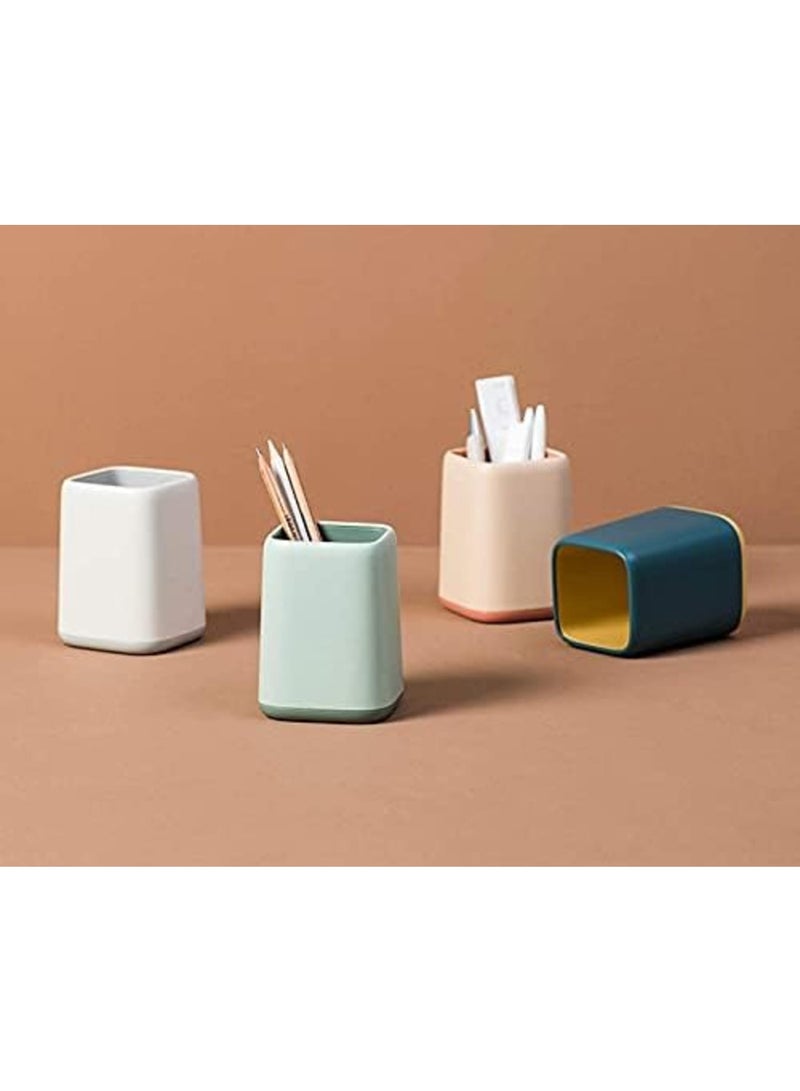 Luckam 2 Pack Desk Pen Holder, Two-Tone  Pen Cup Makeup Brush Holder, Durable Desktop Organizer Pencil Holder for Desk, Vanity Table, Office Supplies - Image 3