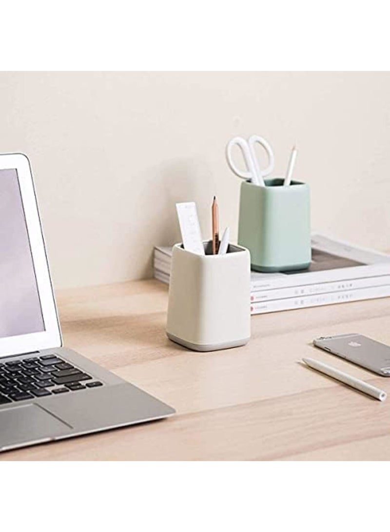 Luckam 2 Pack Desk Pen Holder, Two-Tone  Pen Cup Makeup Brush Holder, Durable Desktop Organizer Pencil Holder for Desk, Vanity Table, Office Supplies - Image 4