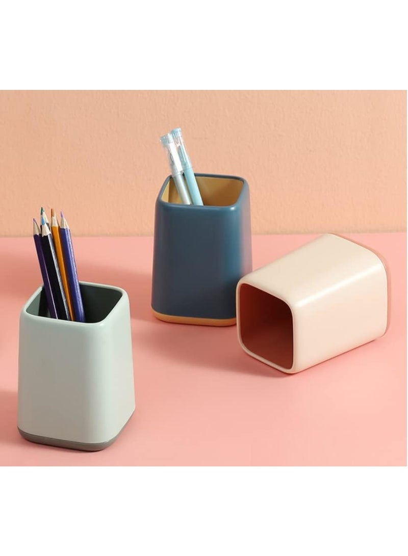 Luckam 2 Pack Desk Pen Holder, Two-Tone  Pen Cup Makeup Brush Holder, Durable Desktop Organizer Pencil Holder for Desk, Vanity Table, Office Supplies - Image 5