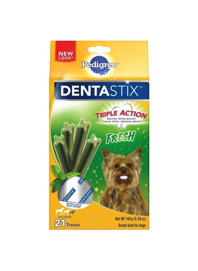Pedigree Pedigree Fresh Dentastix 21 Mini Treats Small/Toy Dogs, 5.26 Oz (Pack Of 2) Packaging May Vary  - Image 1
