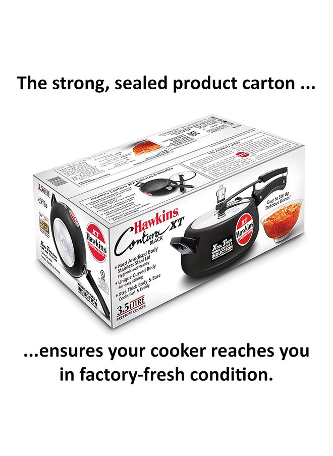 Hawkins - 3.5Liters Contura Black XT Pressure Cooker, Hard Anodised Inner Lid Cooker, Induction Cooker, Handi Cooker (CXT35) Black - Image 1