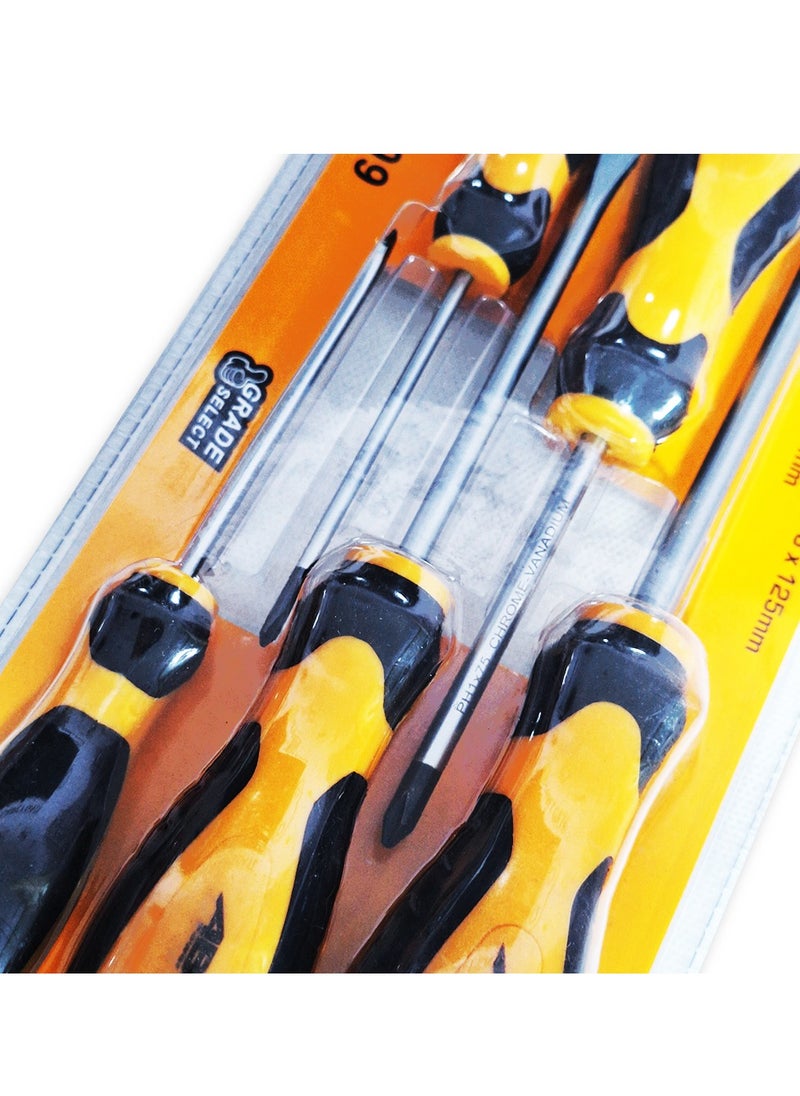 ABC Professional 5-piece multi-function screwdriver set (straight and star), different sizes repair tools set ( 6x125MM - 5x100MM - PH0,PH1,3x75MM ) , lightweight and easy to use anywhere  - Image 2