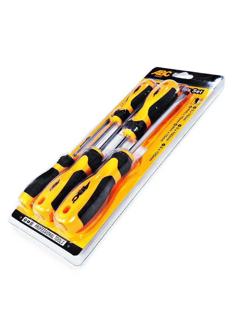 ABC Professional 5-piece multi-function screwdriver set (straight and star), different sizes repair tools set ( 6x125MM - 5x100MM - PH0,PH1,3x75MM ) , lightweight and easy to use anywhere  - Image 3