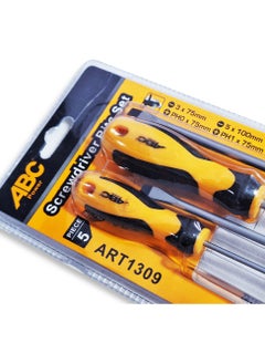 ABC Professional 5-piece multi-function screwdriver set (straight and star), different sizes repair tools set ( 6x125MM - 5x100MM - PH0,PH1,3x75MM ) , lightweight and easy to use anywhere  - Image 4