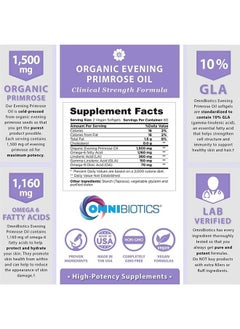 OmniBiotics Organic Evening Primrose Oil | Clinical Strength 1,500 mg | 10% GLA | Cold-Pressed, Non-GMO | Hormone Balance for Women | Menopause and PMS Support | 120 Vegan softgel Capsules  - Image 2
