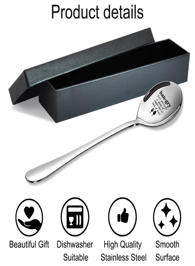 ZBBFSCSB Hangry Definition Funny Quote Engraved Spoon with Gift Box, Hangry Gag Gifts for Men Women Dad Mom Sister Friend, Ice Cream Breakfast Cereals Spoon for Dad Mom Family Friends Sister BFF - Image 2