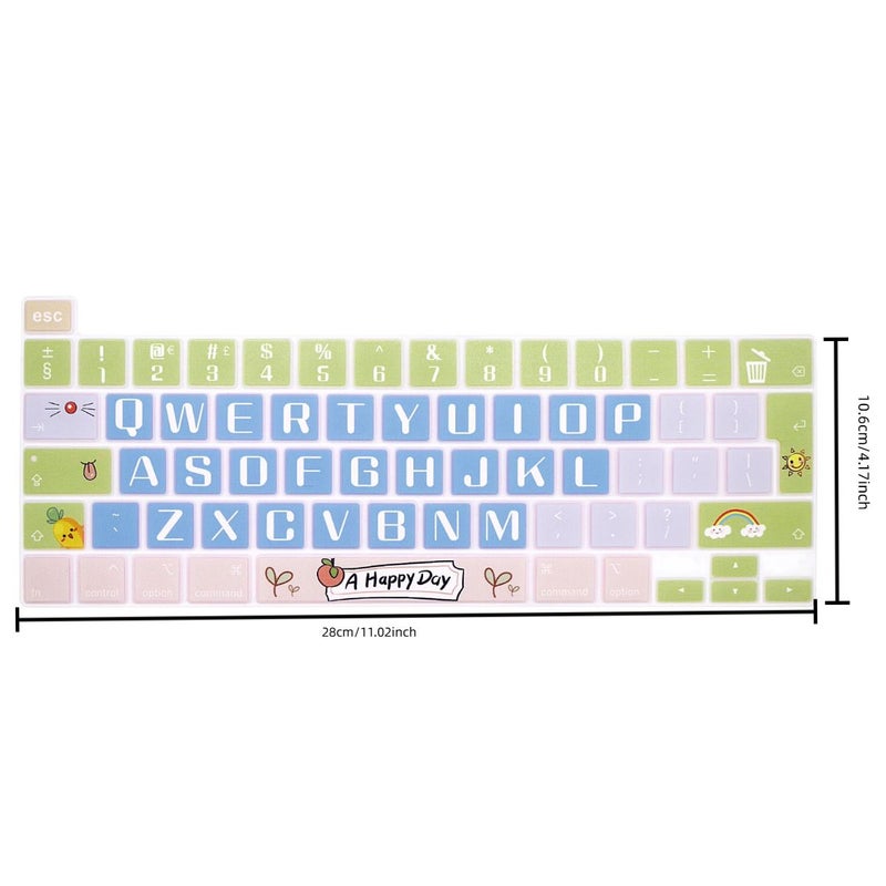 1pc Cute Cartoon Keyboard Cover EU Good Luck Compatible With Macbook Pro 13 Inch 2022 2021 2020 Apple M2 Chip M1 Chip A2338 A2289 A2251 And 2018 2019 Macbook Pro 16 Inch Model A2141 Durable Print Precise Fit Noise Reduction - Image 2