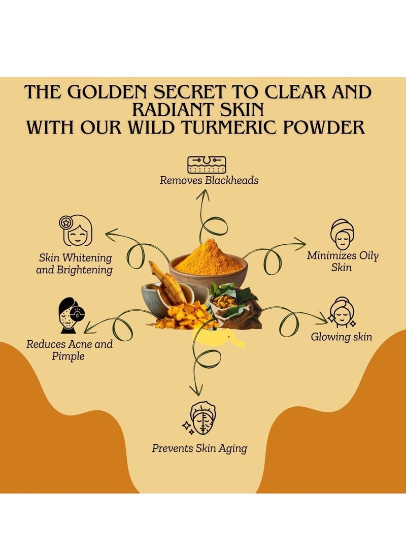Accessories 22 Wild Turmeric Powder (100gm) â€“ 100% Natural & Pure | Suitable for Skin & Hair | Reduces Pigmentation, Enhances Skin Glow & Treats Acne | Strengthens Hair, Promotes Growth & Soothes Scalp - Image 4