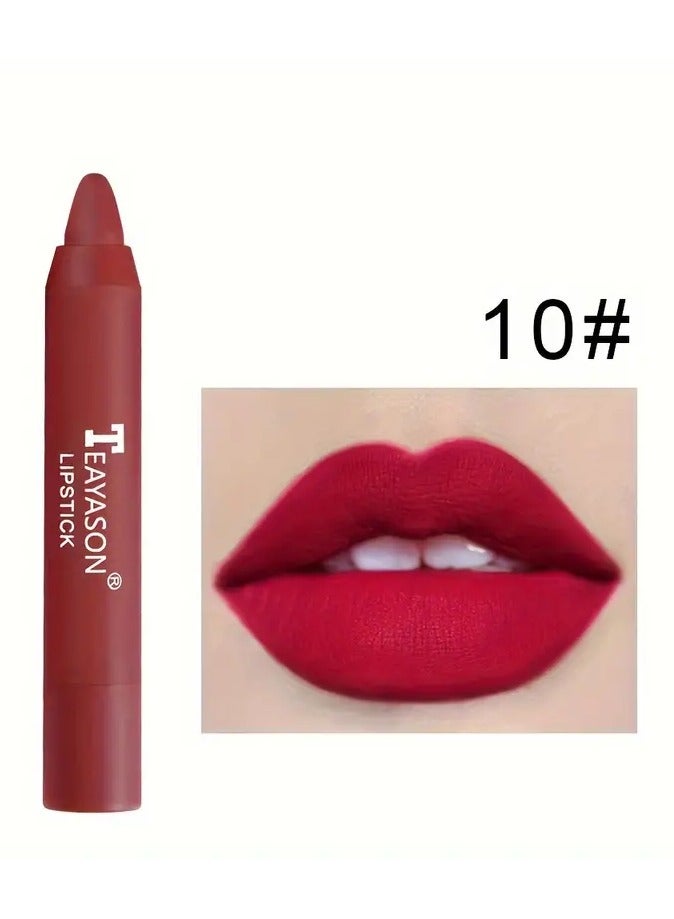 TEAYASON أحمر شفاه غير لامع ضبابي، ملمع شفاه مرطب، سهل التلوين، ملمع شفاه، قلم أحمر شفاه دوار، هدايا عيد الحب - Image 1
