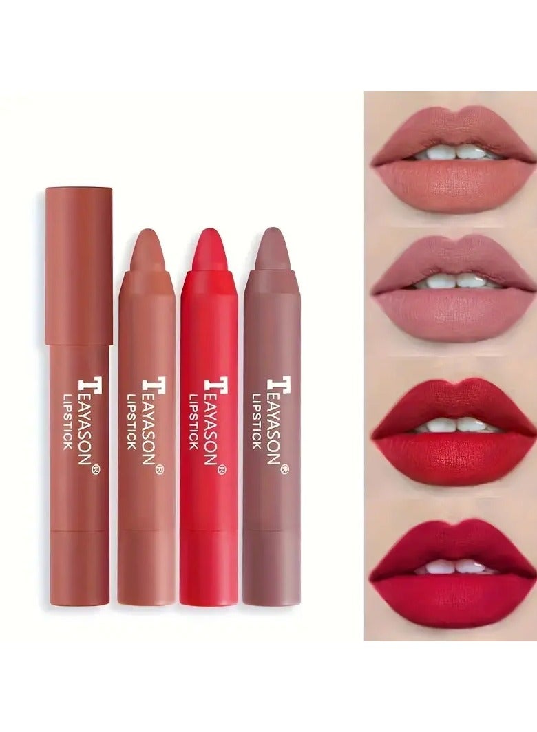 TEAYASON أحمر شفاه غير لامع ضبابي، ملمع شفاه مرطب، سهل التلوين، ملمع شفاه، قلم أحمر شفاه دوار، هدايا عيد الحب - Image 3