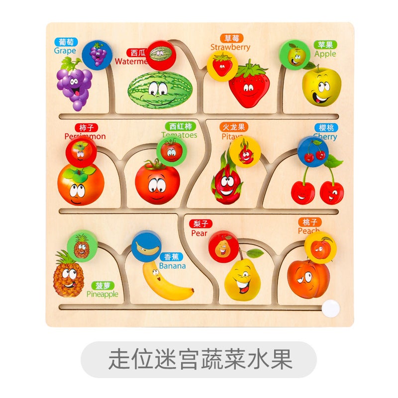 Wooden Maruzi Wooden Puzzle New Walking Matching Maze Children'S Early Education Cognitive Puzzle Interactive Kindergarten Toys - Image 1