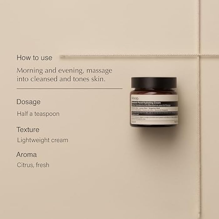 Aesop Mandarin Facial Hydrating Cream | Cools, Tones, and Balances Normal And Combination Skin | Mandarin Rind, Lemon Rind, Tangerine Rind | 2.1 oz / 60 mL - Image 2