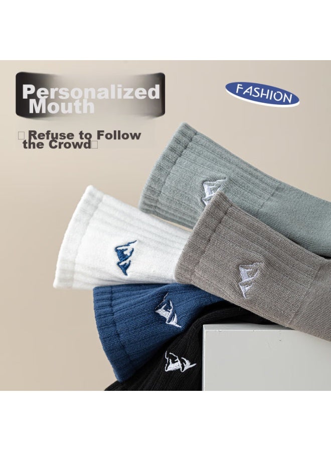 Cotton Thirteen Mianshisan Men's Mid-calf Socks, Spring And Autumn Season, , Men's Trendy Long Socks, All Seasons, 10 Pairs - Image 2