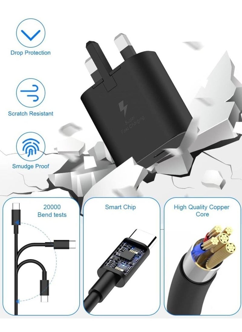 بيوينتي - 45W USB C Charger for Samsung Galaxy S22/S22+/S21/S21 FE/S21 Ultra/S20/A23//A32/A33/A53/A73, Type C PD3.0  PPS Super Fast Charger Plug with 1.5m Charging Cable - Image 1