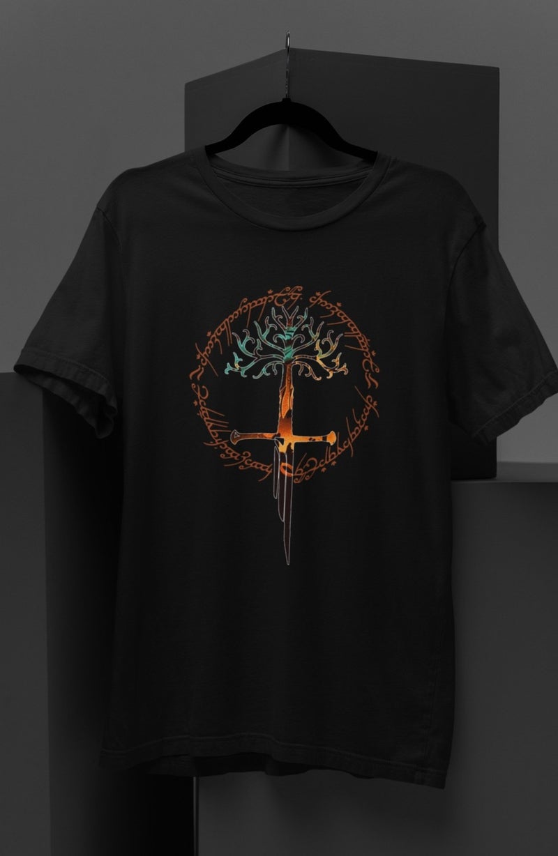 Fuddy Moda Fuddy Fashion Lord Of The Rings Printed Back T-Shirt Unisex Lord Of The Rings Printed T-Shirt  - Image 4