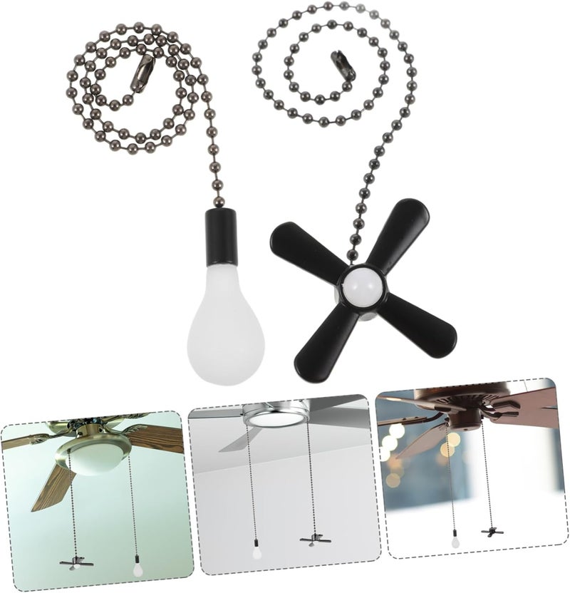 DOITOOL 2PCS Pull Chain Extender for Ceiling Fans and Light Fixtures Glass Pendant Replacement for Hanging Light Chain Decorative Accessories - Image 3