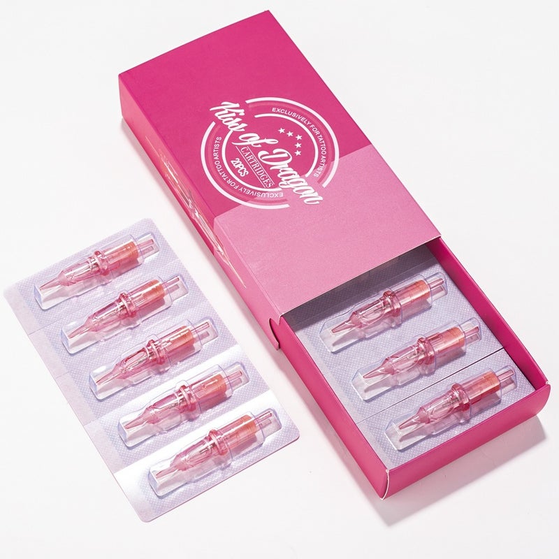 Dragon's Kiss Pink 08-12 Series Integrated Needle Tattoo Pen Motor Short Needles 20 Pcs - Image 5