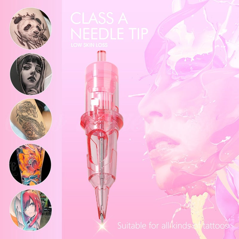 Dragon's Kiss Pink 08-12 Series Integrated Needle Tattoo Pen Motor Short Needles 20 Pcs - Image 3