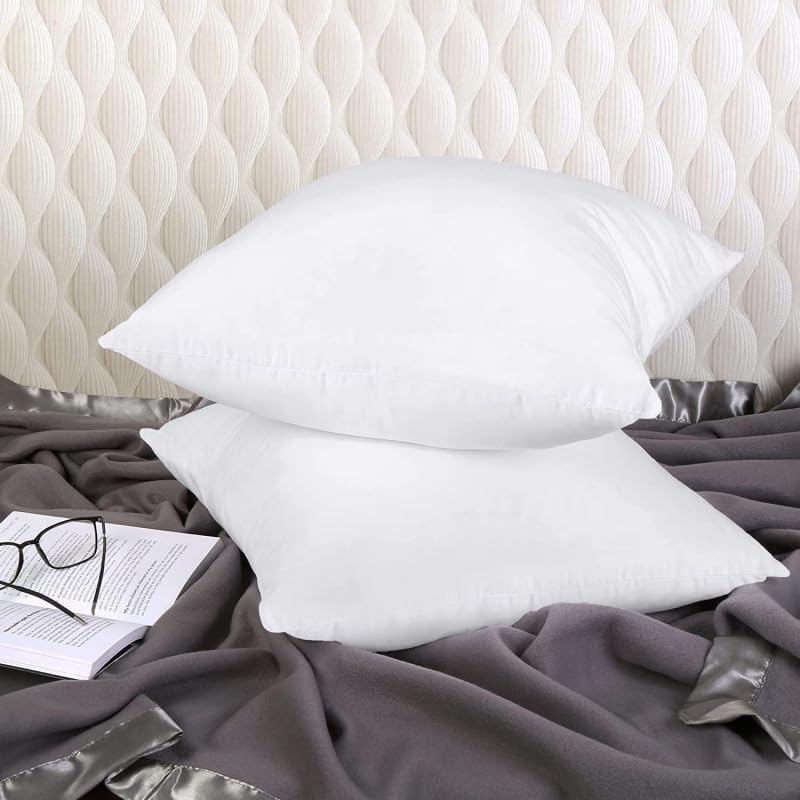 Luxury Cushion Filler, Decorative Pillow Inserts (Pack of 2, White) - Square Indoor Bed and Couch Pillows - Hollowfibre Cushion Fillers (Pack of 2, 35 x 35 cm) - Image 1