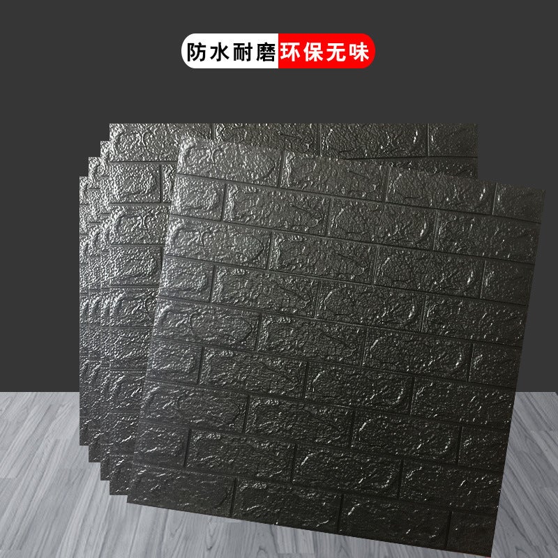 Solid Color Wallpaper Home Decoration Wall Stickers Self-Adhesive Thick 3D Three-Dimensional Brick Wallpaper Foam Waterproof Moisture-Proof Factory - Image 5