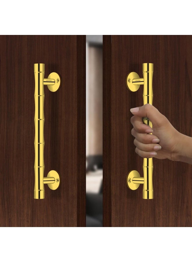 Plantex 8 Inch Heavy-Duty Door Handle for Main Door/Stainless Steel Pull Push Main Door Handle/3 Years Warranty Pack of 2 (S-140, Gold) - Image 1
