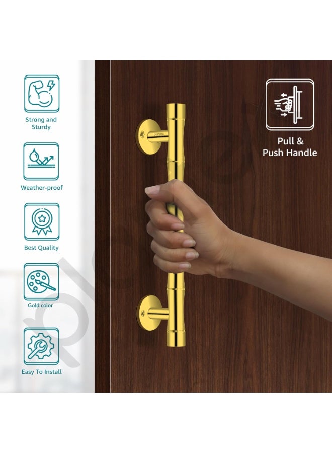 Plantex 8 Inch Heavy-Duty Door Handle for Main Door/Stainless Steel Pull Push Main Door Handle/3 Years Warranty Pack of 2 (S-140, Gold) - Image 3
