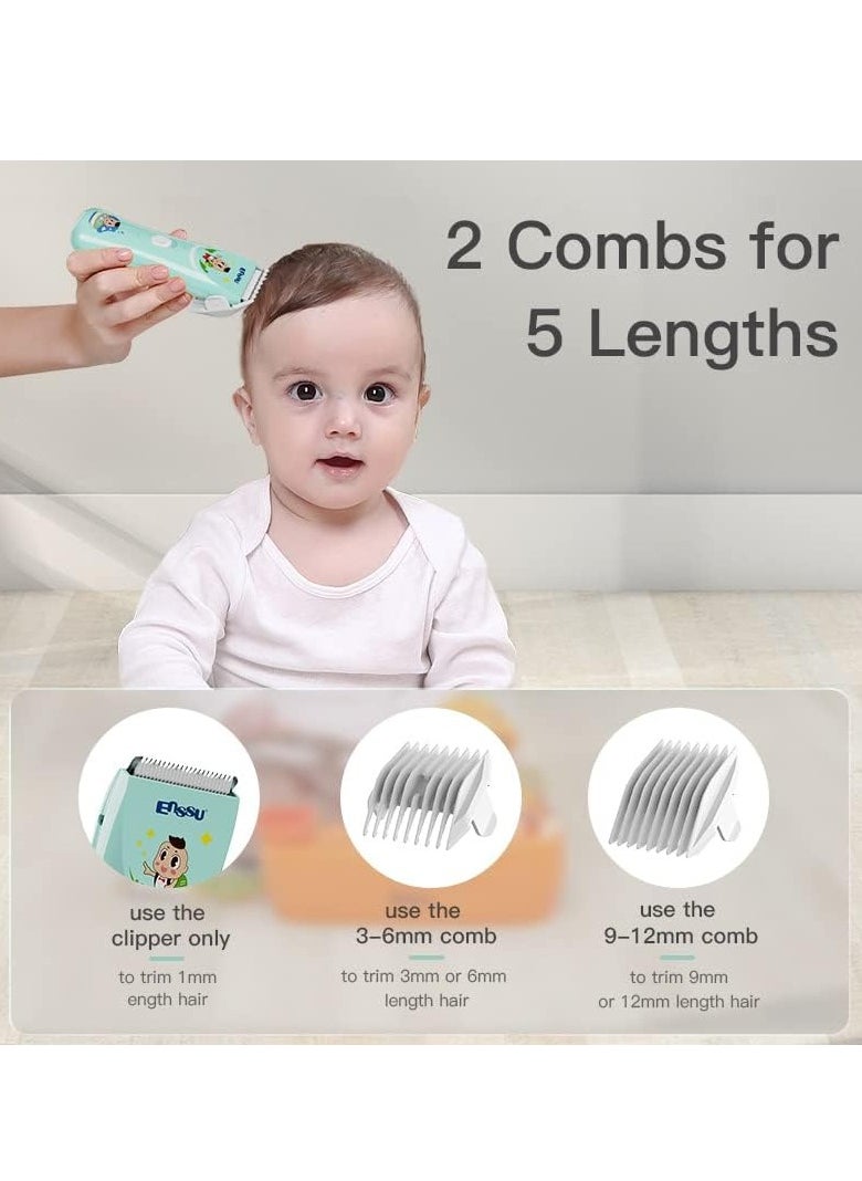 ENSSU - ENSSU Quiet baby Hair Clippers, Safety kids Hair Trimmers,Silent Chargeable Cordless Professional Hair Clipper for Baby kids Children infant - Image 1