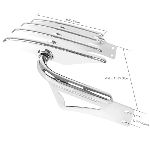 Fjpacemt DWJ-LR-1622CH Custom Chrome Luggage Rack Luggage Support Shelf (Width 11.8")(Can't fit with Others) - Image 2