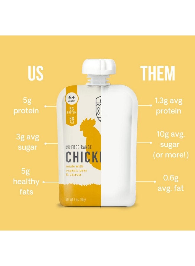 سيرينتي كيدز أكياس طعام الأطفال سيرينيتي كيدز 6+ أشهر مهروسة مصنوعة من لحوم وخضروات عضوية تم الحصول عليها بطريقة أخلاقية | كيس خالٍ من مادة بيسفينول أ سعة 3.5 أونصة | دجاج حر، بازلاء، جزر | عبوة واحدة - Image 4