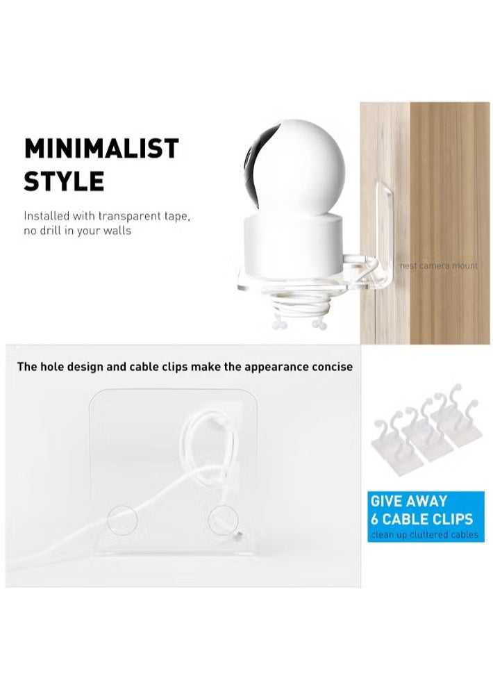 XiuWoo - Acrylic Floating Wall Shelves Set of 3 for Security Cameras Baby Monitors Speakers Universal Small No Drilling Wall Shelf with Cable Clips and 10 Piece Strong Tapes - Image 1