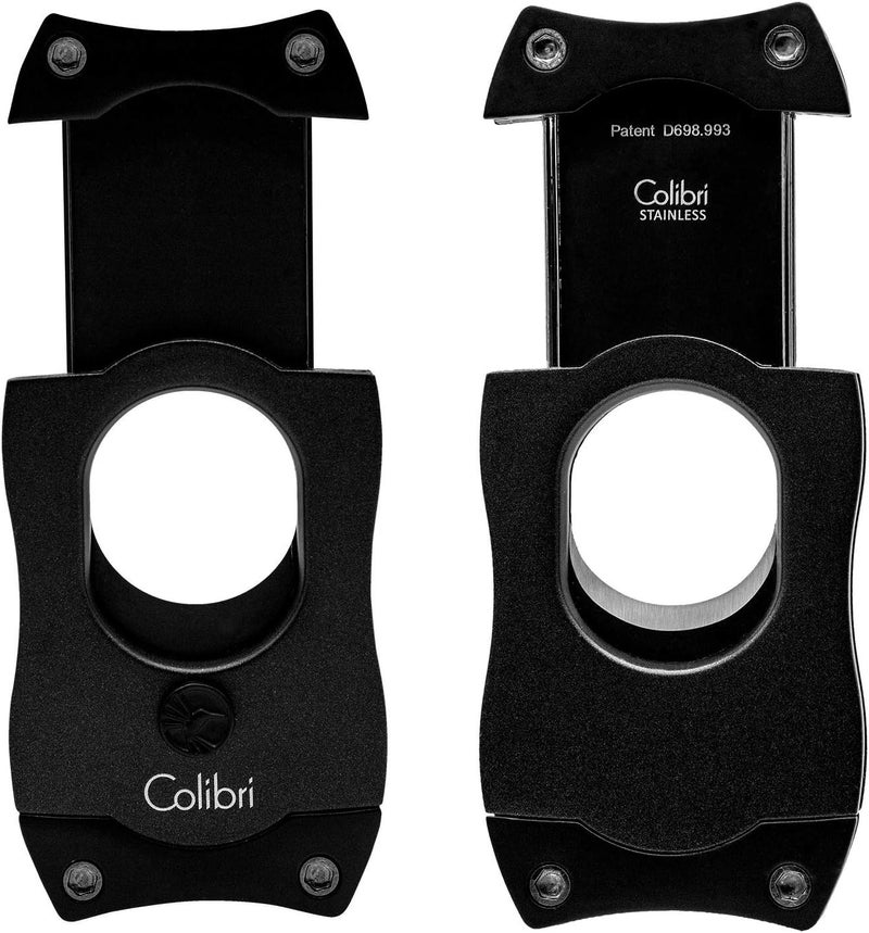 Colibri Premium S-Cut Cigar Cutter - Ergonomic Stainless Steel Spring-Loaded Straight Cut Blade, Ideal for up to 66+ Ring Gauge - Gift for Cigar Enthusiasts (Black) - Image 2