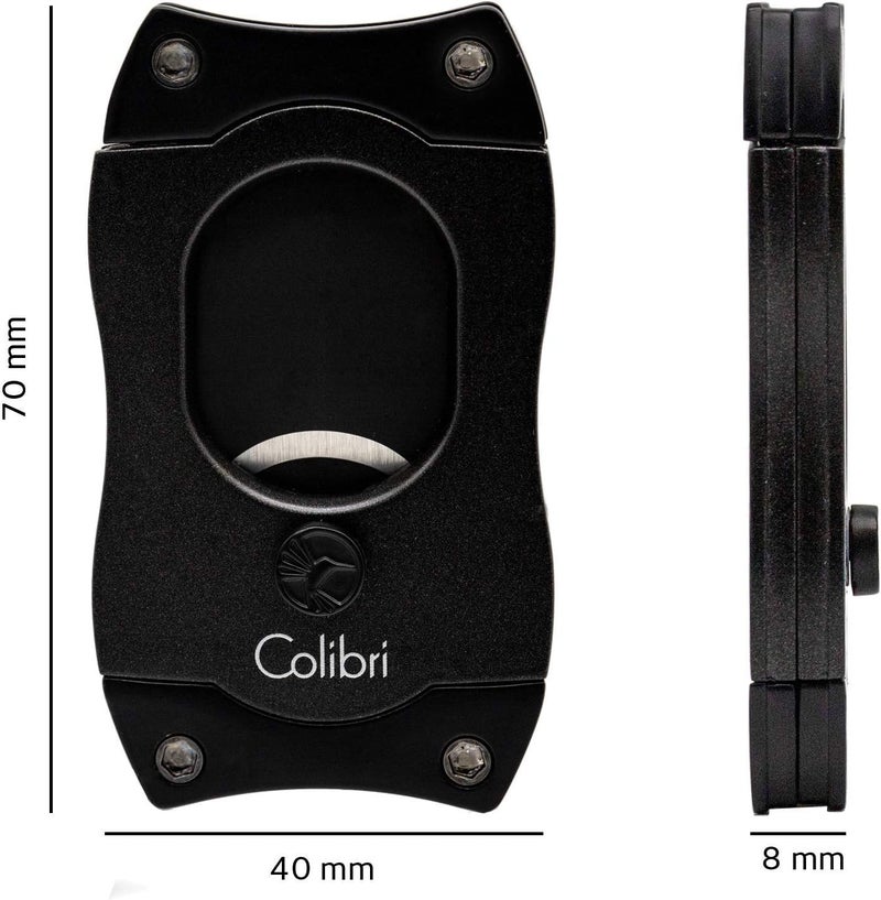 Colibri Premium S-Cut Cigar Cutter - Ergonomic Stainless Steel Spring-Loaded Straight Cut Blade, Ideal for up to 66+ Ring Gauge - Gift for Cigar Enthusiasts (Black) - Image 3