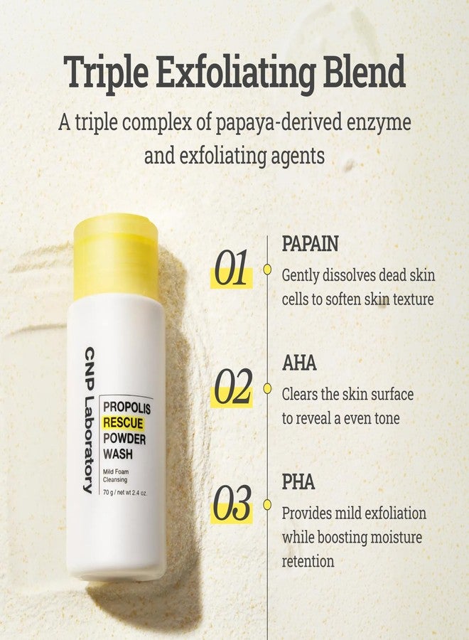 CNP Propolis Rescue Powder Wash, Exfoliating Face Wash with AHA & PHA, for Dry, Sensitive Skin, Dermatologically Tested, 2.4 oz. - Image 5