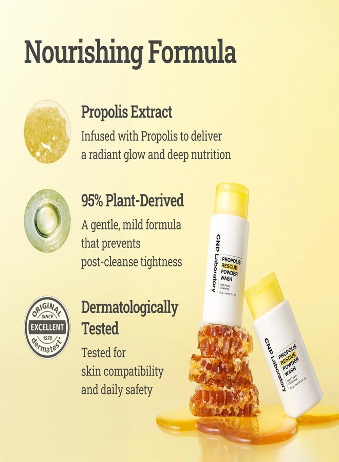 CNP Propolis Rescue Powder Wash, Exfoliating Face Wash with AHA & PHA, for Dry, Sensitive Skin, Dermatologically Tested, 2.4 oz. - Image 4