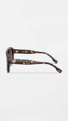 Tory Burch Women's Miller Pilot Sunglasses, Dark Tortoise, One Size - Image 3